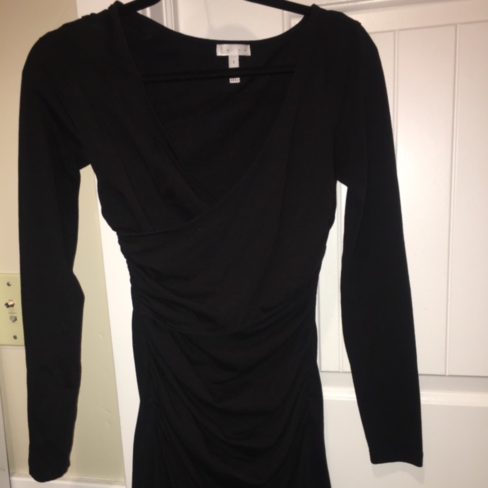Nordstrom Rack black long sleeve fitted dress